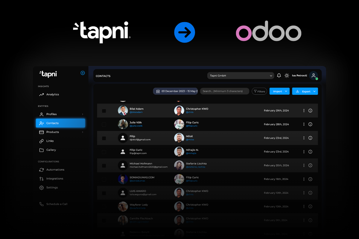 Tapni & Odoo Integration | Automate User Sync